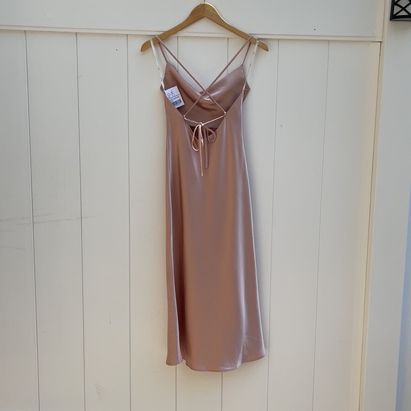 NWT Lovely Bridesmaids Dessy Collection - Toasted Sugar Piper Slip Dress XS - Picture 8 of 12